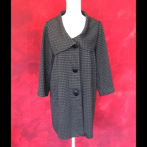 Frenchi Jackets & Blazers - Frenchi Black Grey Retro Lightweight Coat Size XL